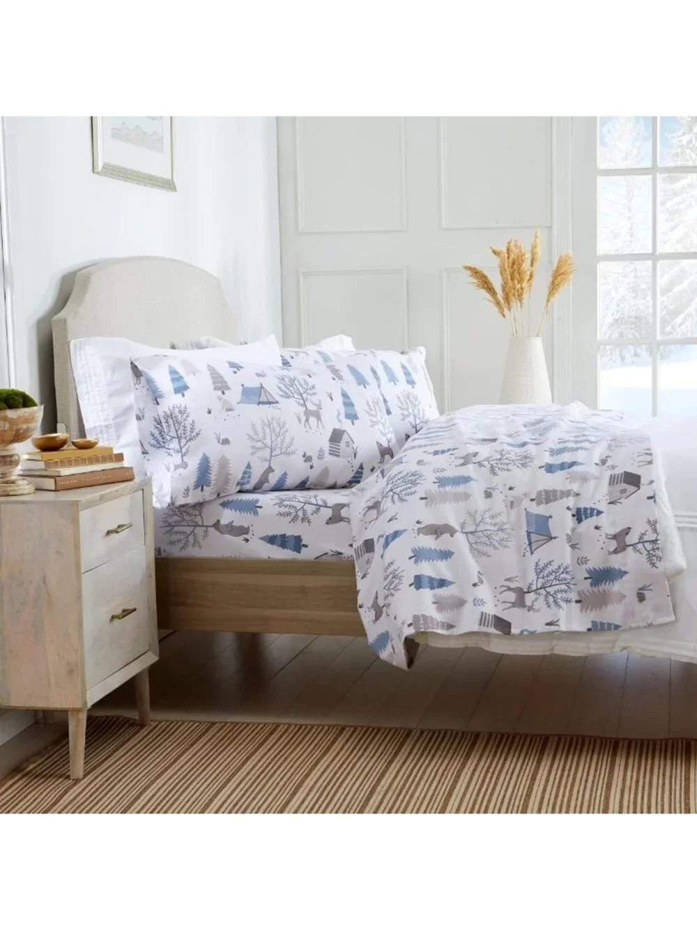 Cozy 100% Turkish Cotton Flannel Sheet Set | Deep Pocket Winter Bedding | Soft